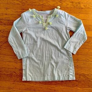Pottery Barn Kids girl’s size 8-10 pool cover up tunic with tassels, Pom poms